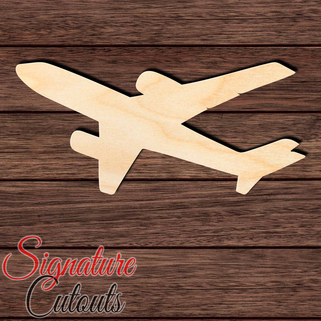 Airplane 007 Shape Cutout in Wood Craft Shapes & Bases Signature Cutouts