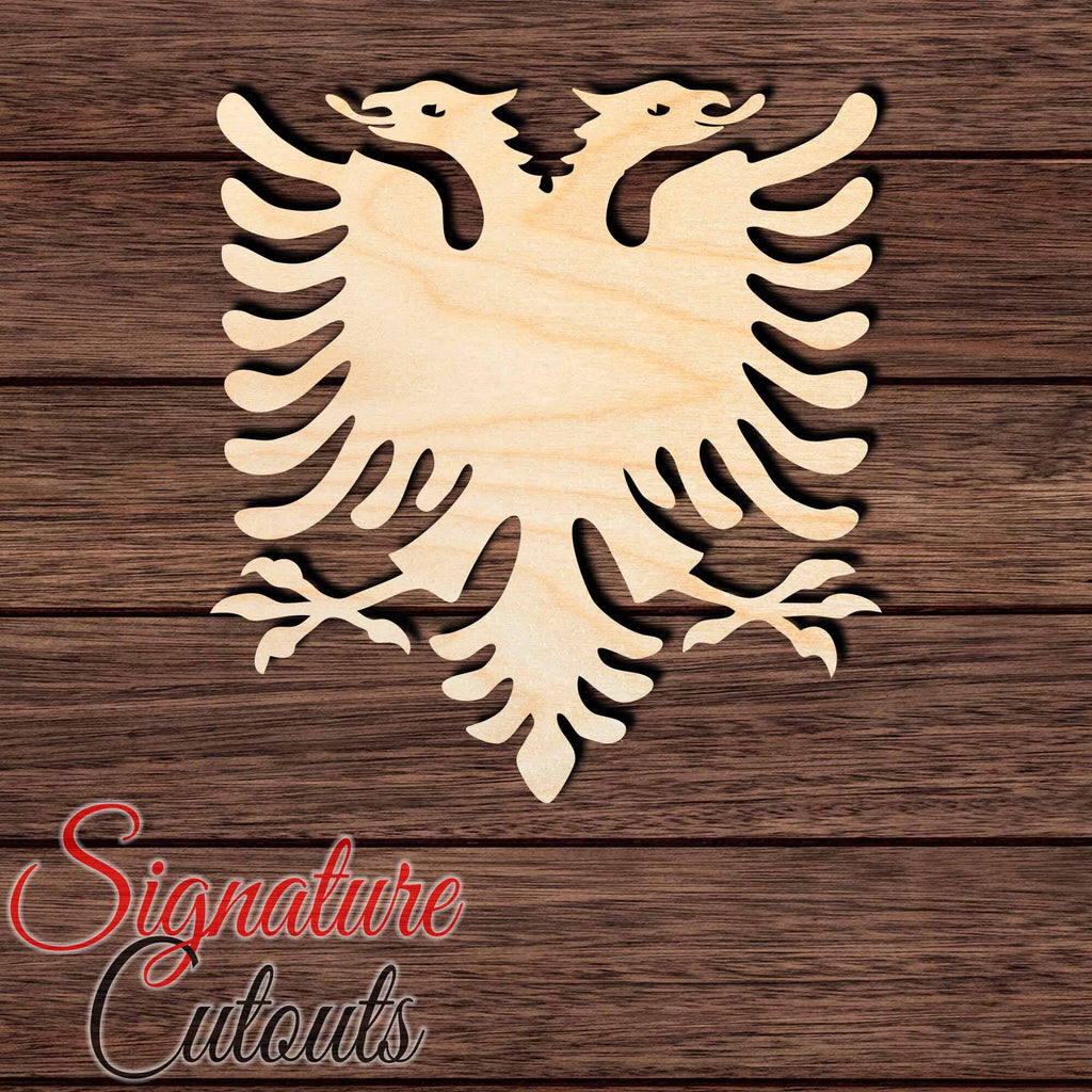 Albanian Eagle 002 Shape Cutout in Wood Craft Shapes & Bases Signature Cutouts