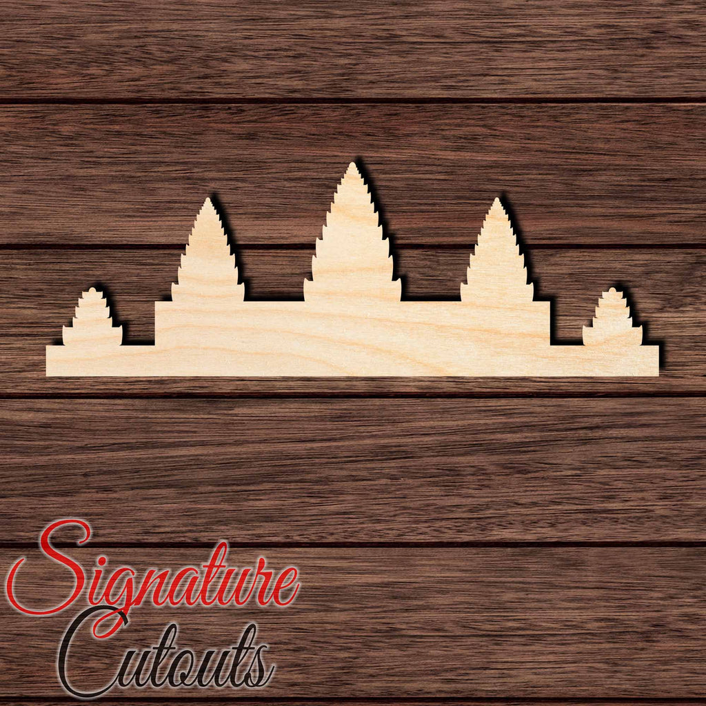 Angkor Wat Shape Cutout in Wood Craft Shapes & Bases Signature Cutouts