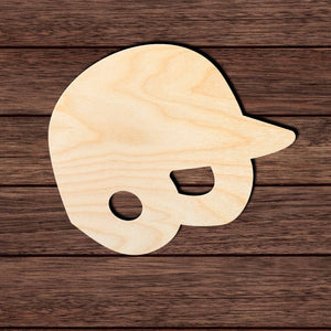 Baseball 018 - Helmet Shape Cutout in Wood Craft Shapes & Bases Signature Cutouts