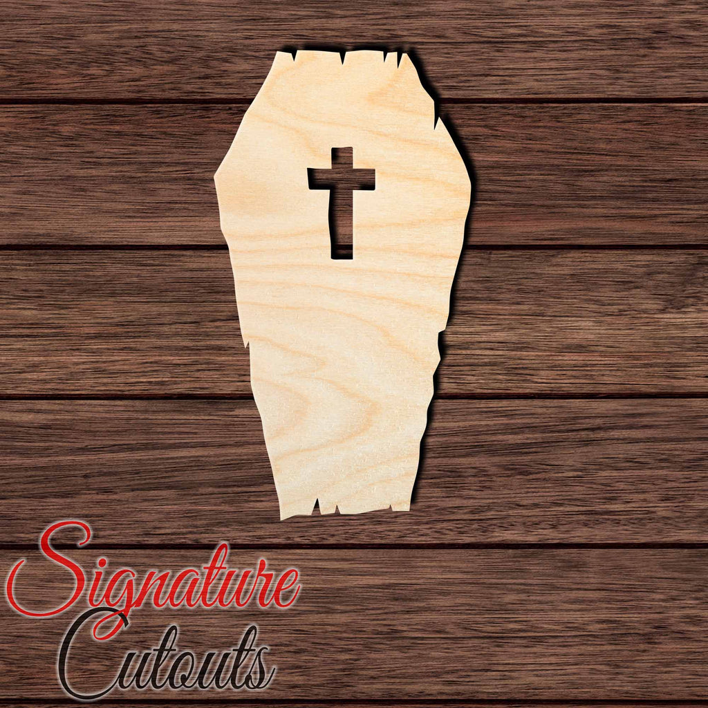 Coffin 002 Shape Cutout in Wood Craft Shapes & Bases Signature Cutouts