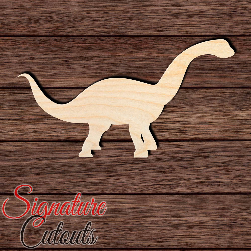 Dinosaur 034 - Brontosaurus Shape Cutout in Wood Craft Shapes & Bases Signature Cutouts