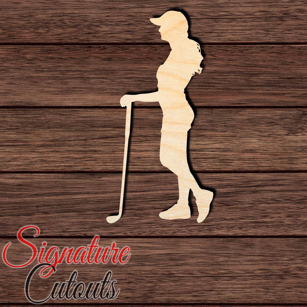 Female Golfer 001 Shape Cutout in Wood Craft Shapes & Bases Signature Cutouts