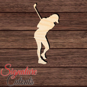 Female Golfer 002 Shape Cutout in Wood Craft Shapes & Bases Signature Cutouts