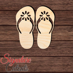 Flip Flops 002 Shape Cutout in Wood Craft Shapes & Bases Signature Cutouts