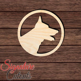 German Shepherd in Circle Shape Cutout in Wood Craft Shapes & Bases Signature Cutouts
