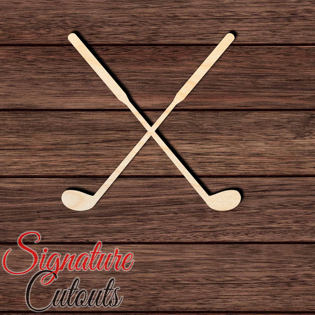 Golf Clubs Crossed Shape Cutout in Wood Craft Shapes & Bases Signature Cutouts