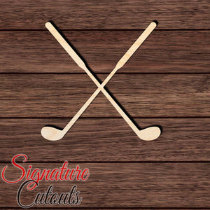 Golf Clubs Crossed Shape Cutout in Wood Craft Shapes & Bases Signature Cutouts
