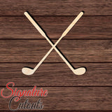Golf Clubs Crossed Shape Cutout in Wood Craft Shapes & Bases Signature Cutouts