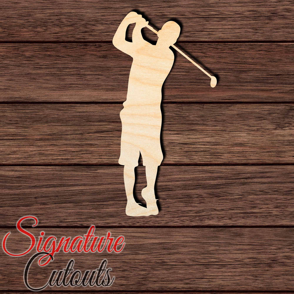 Golfer 001 Shape Cutout in Wood Craft Shapes & Bases Signature Cutouts