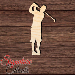 Golfer 001 Shape Cutout in Wood Craft Shapes & Bases Signature Cutouts