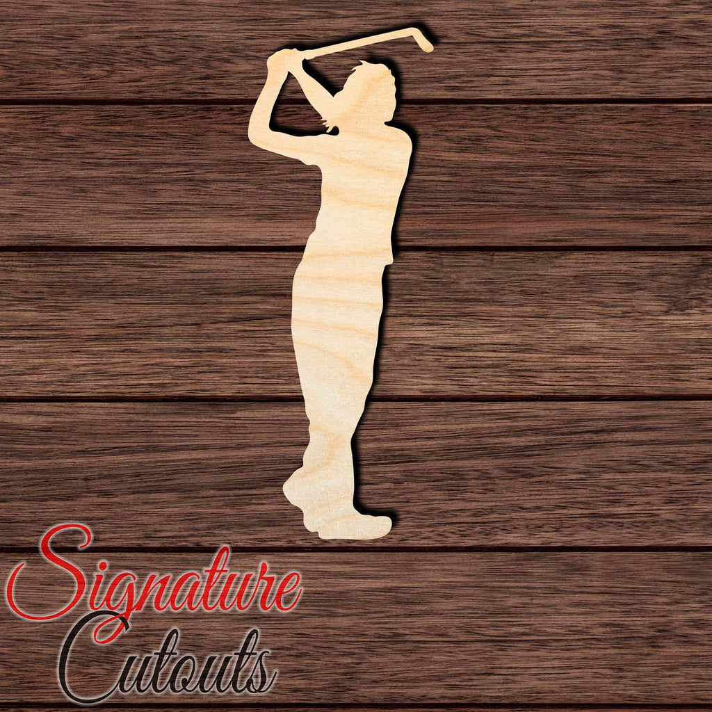 Golfer 002 Shape Cutout in Wood Craft Shapes & Bases Signature Cutouts