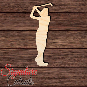 Golfer 002 Shape Cutout in Wood Craft Shapes & Bases Signature Cutouts