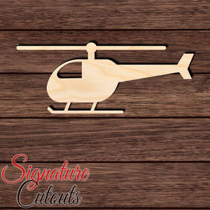 Helicopter 003 Shape Cutout in Wood Craft Shapes & Bases Signature Cutouts