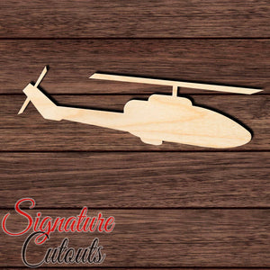 Helicopter 004 Shape Cutout in Wood Craft Shapes & Bases Signature Cutouts