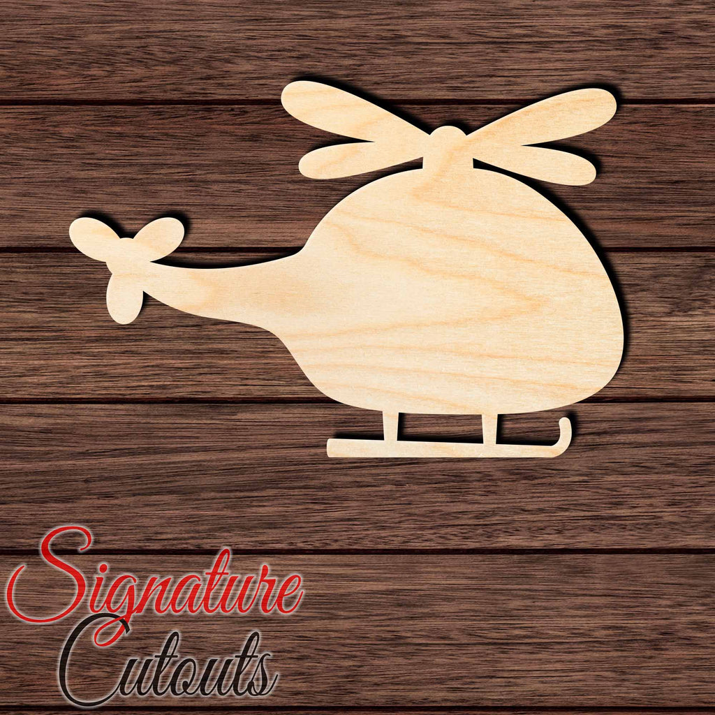 Helicopter 005 Shape Cutout in Wood Craft Shapes & Bases Signature Cutouts