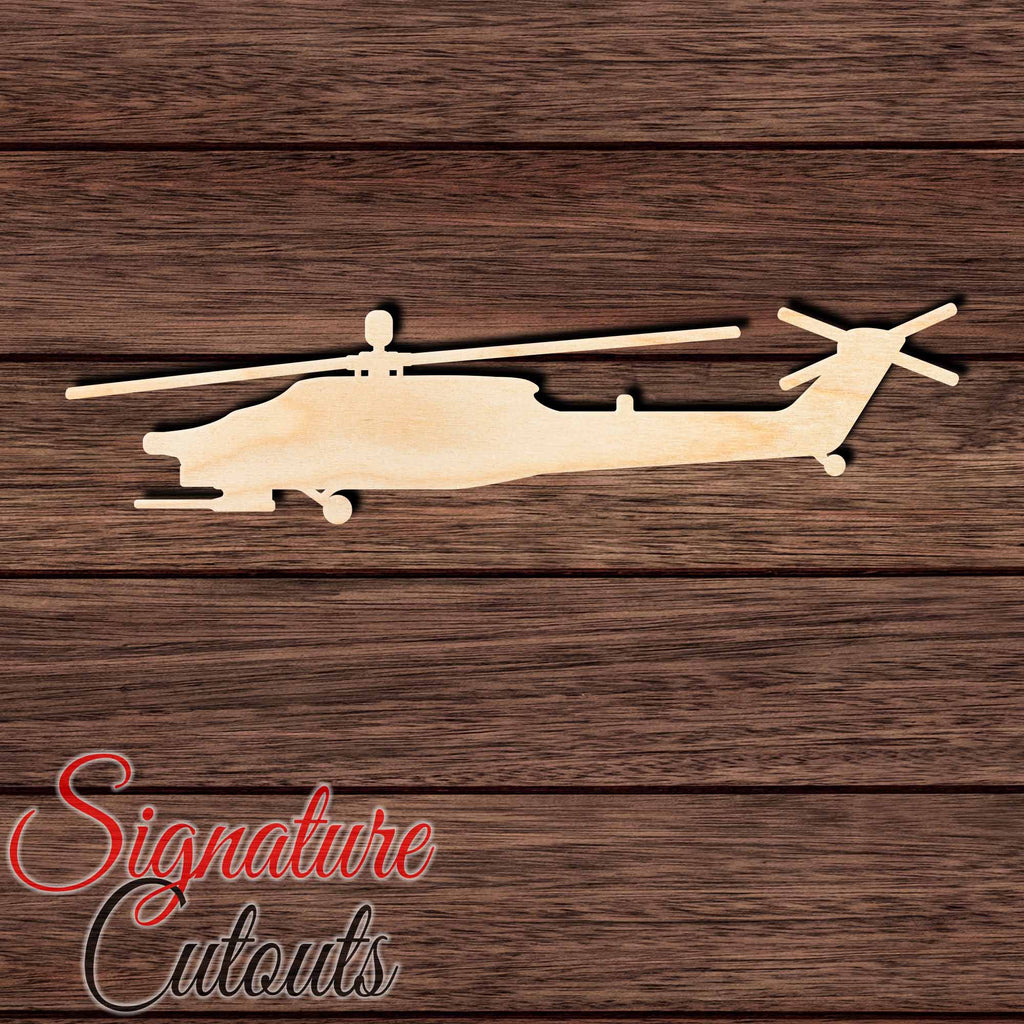 Helicopter 006 Shape Cutout in Wood Craft Shapes & Bases Signature Cutouts