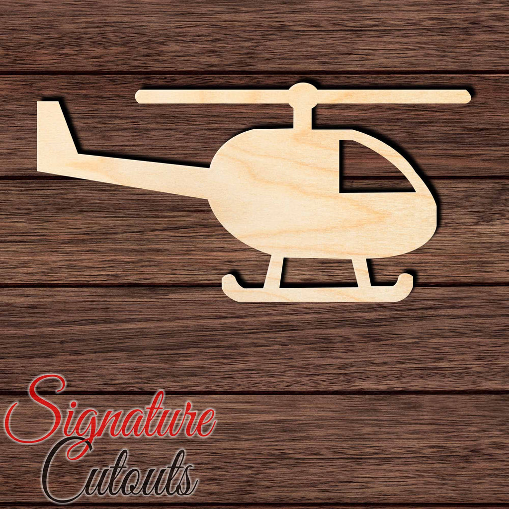 Helicopter 007 Shape Cutout in Wood Craft Shapes & Bases Signature Cutouts