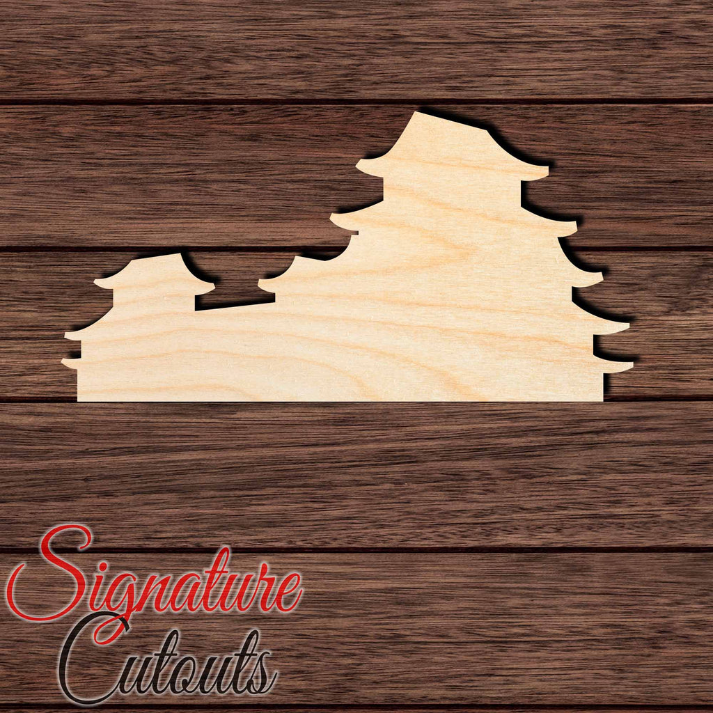 Himeji Castle Shape Cutout in Wood Craft Shapes & Bases Signature Cutouts