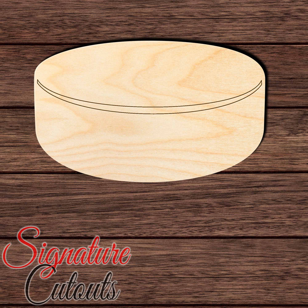Hockey Puck 003 Paint by Line Shape Cutout in Wood Craft Shapes & Bases Signature Cutouts