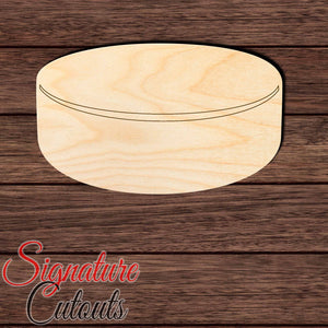 Hockey Puck 003 Paint by Line Shape Cutout in Wood Craft Shapes & Bases Signature Cutouts