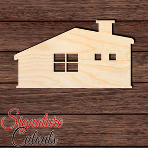 House 008 Shape Cutout in Wood Craft Shapes & Bases Signature Cutouts