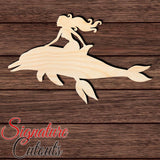 Mermaid riding Dolphin Shape Cutout
