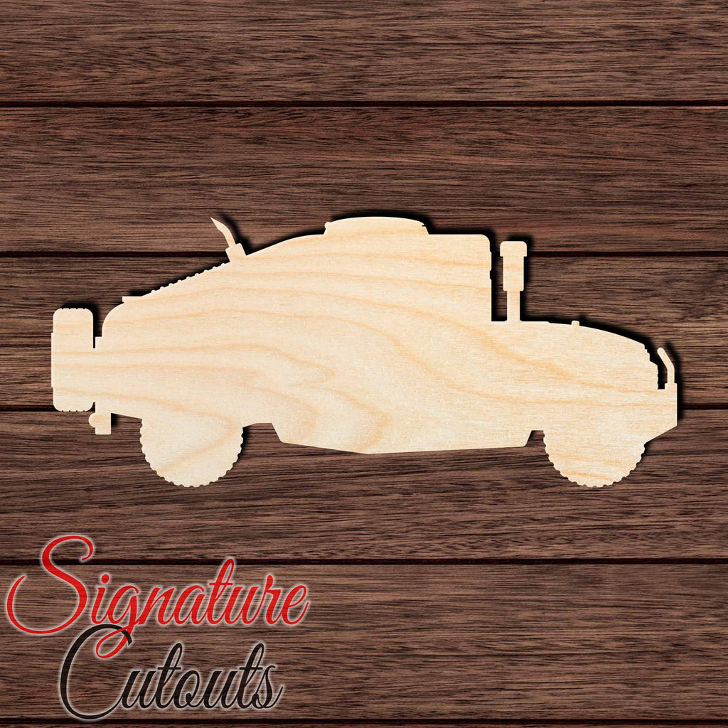 Military Armored Vehicle 002 Shape Cutout in Wood Craft Shapes & Bases Signature Cutouts