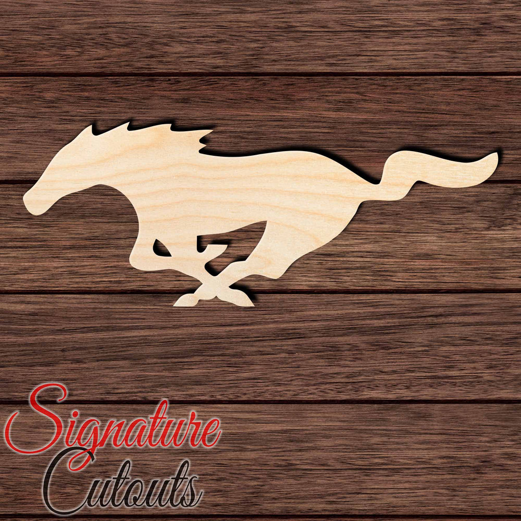 Mustang 002 Unfinished Shape Cutout in Wood Craft Shapes & Bases Signature Cutouts