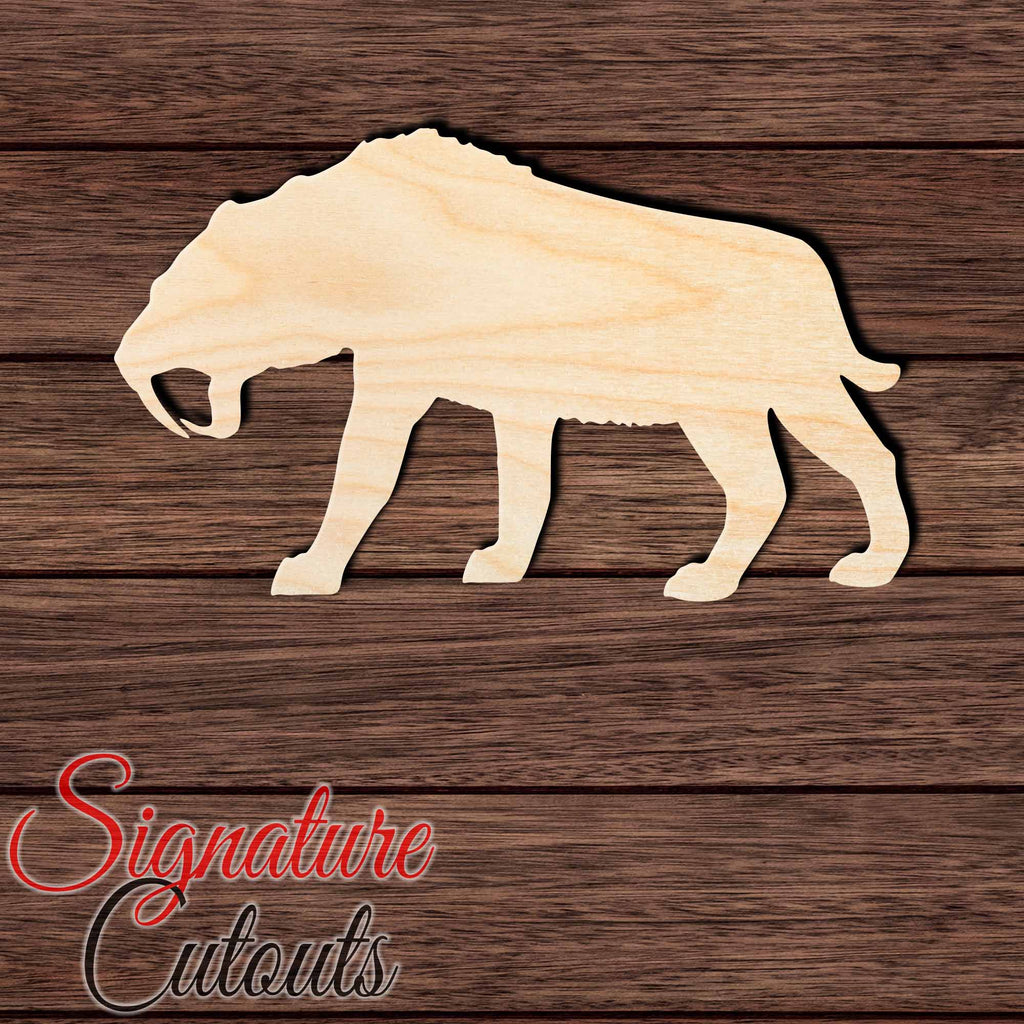 Sabertooth Tiger 001 Shape Cutout in Wood Craft Shapes & Bases Signature Cutouts