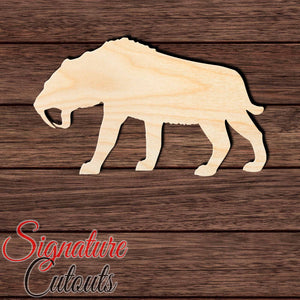 Sabertooth Tiger 001 Shape Cutout in Wood Craft Shapes & Bases Signature Cutouts