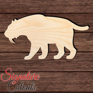 Sabertooth Tiger 002 Shape Cutout in Wood Craft Shapes & Bases Signature Cutouts