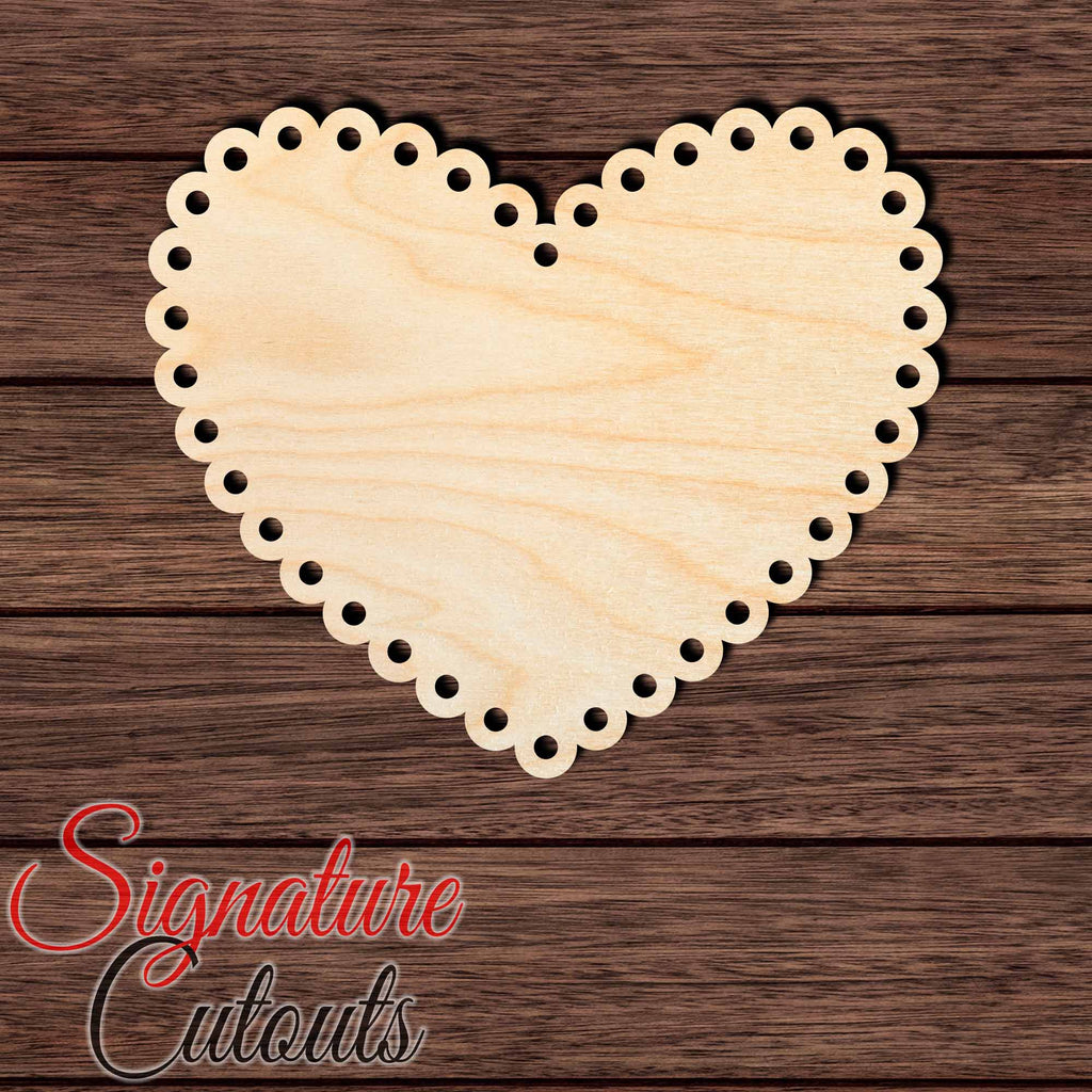 Scalloped Heart 002 Shape Cutout in Wood Craft Shapes & Bases Signature Cutouts