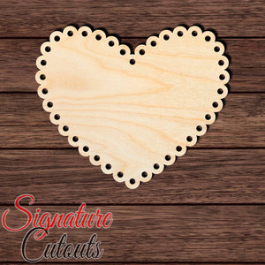 Scalloped Heart 002 Shape Cutout in Wood Craft Shapes & Bases Signature Cutouts