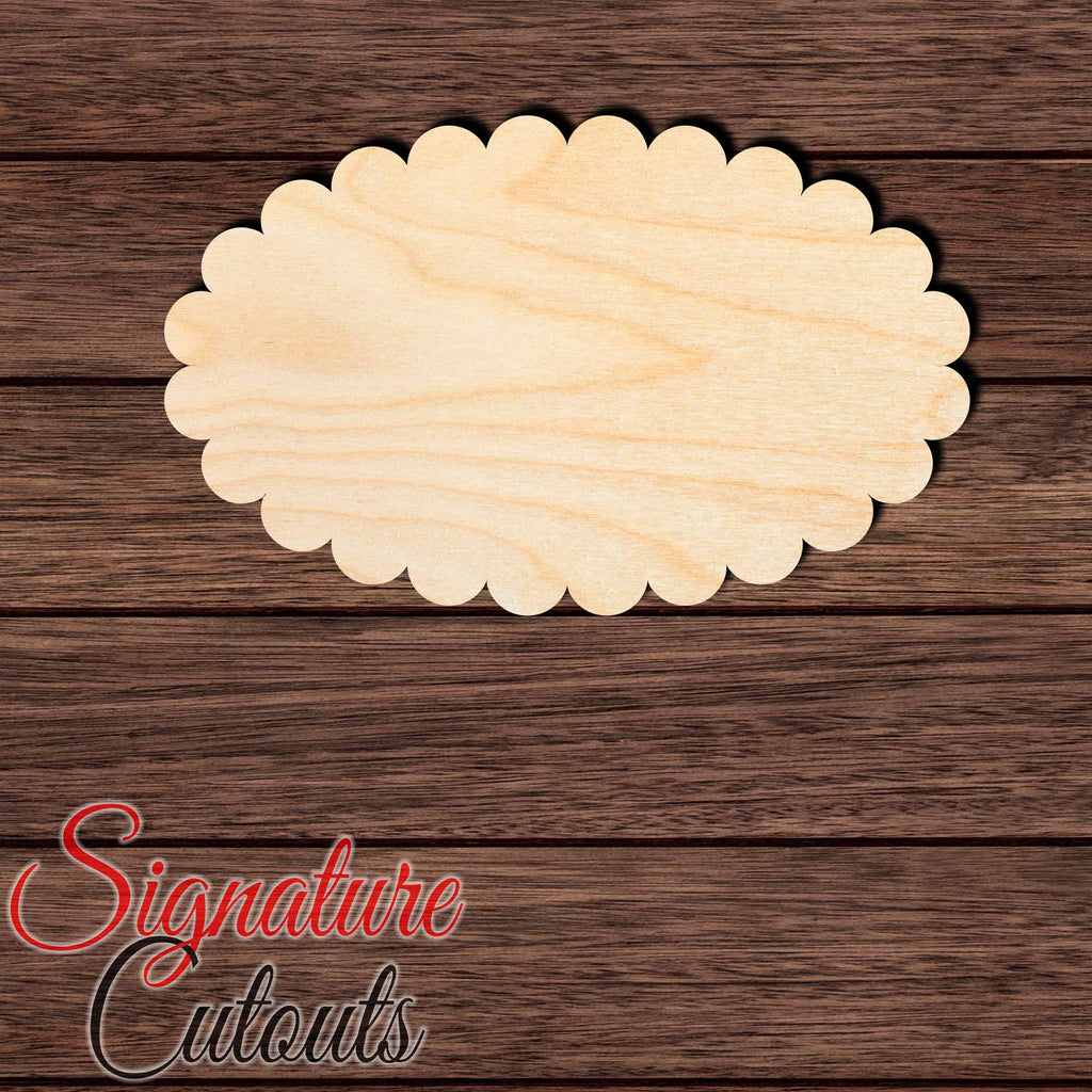 Scalloped Oval 001 Shape Cutout in Wood Craft Shapes & Bases Signature Cutouts