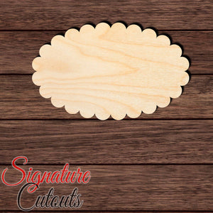Scalloped Oval 001 Shape Cutout in Wood Craft Shapes & Bases Signature Cutouts