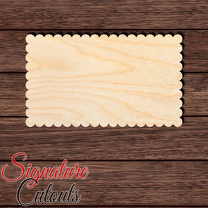 Scalloped Rectangle 001 Shape Cutout in Wood Craft Shapes & Bases Signature Cutouts