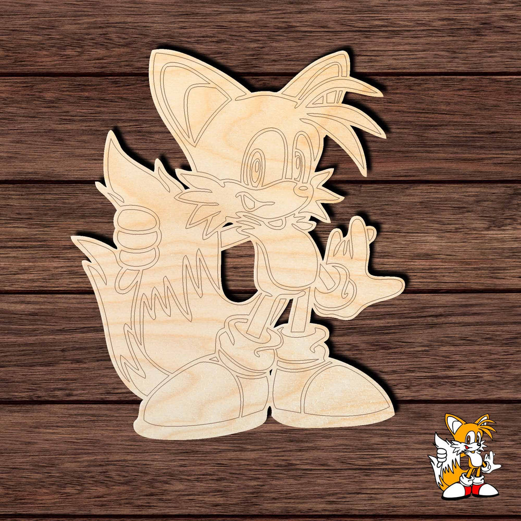 Sonic 003 - Tails Wood Shape Cutout - Paint by Line Craft Shapes & Bases Signature Cutouts