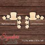 St. Patrick's Day Door Corner Shape Cutouts in Wood - DIY Decorate Blank Craft Shapes & Bases Signature Cutouts Style 1