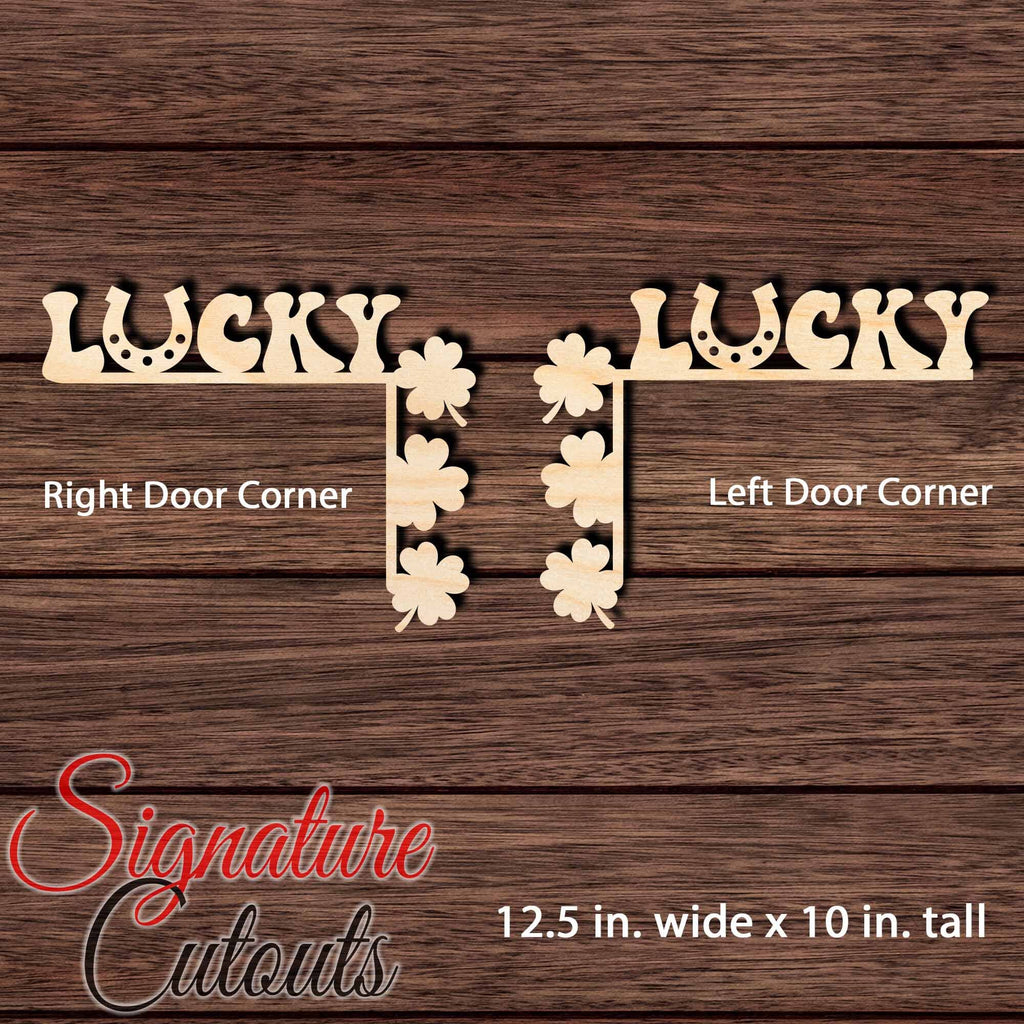 St. Patrick's Day Door Corner Shape Cutouts in Wood - DIY Decorate Blank Craft Shapes & Bases Signature Cutouts Style 4