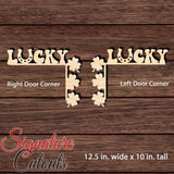 St. Patrick's Day Door Corner Shape Cutouts in Wood - DIY Decorate Blank Craft Shapes & Bases Signature Cutouts Style 4