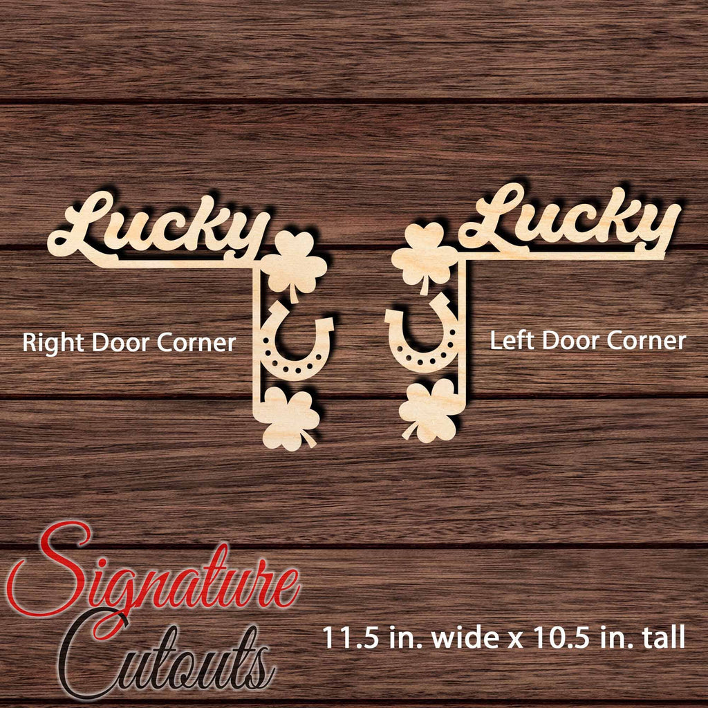 St. Patrick's Day Door Corner Shape Cutouts in Wood - DIY Decorate Blank Craft Shapes & Bases Signature Cutouts Style 5