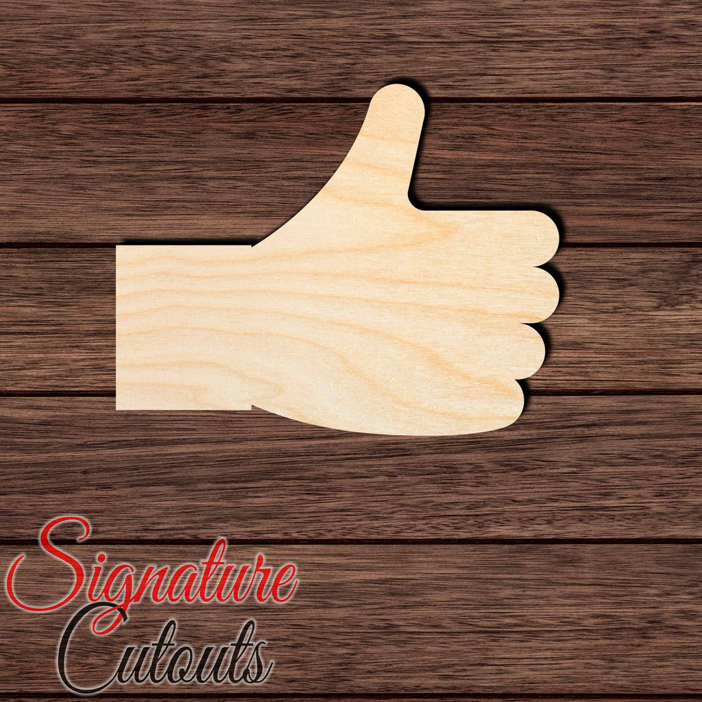 Thumbs Up Shape Cutout in Wood Craft Shapes & Bases Signature Cutouts