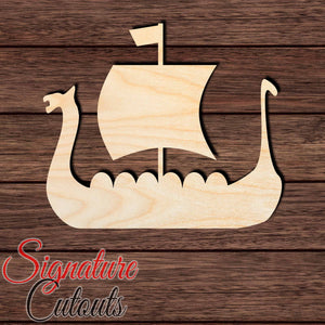Viking Ship 001 Shape Cutout in Wood Craft Shapes & Bases Signature Cutouts