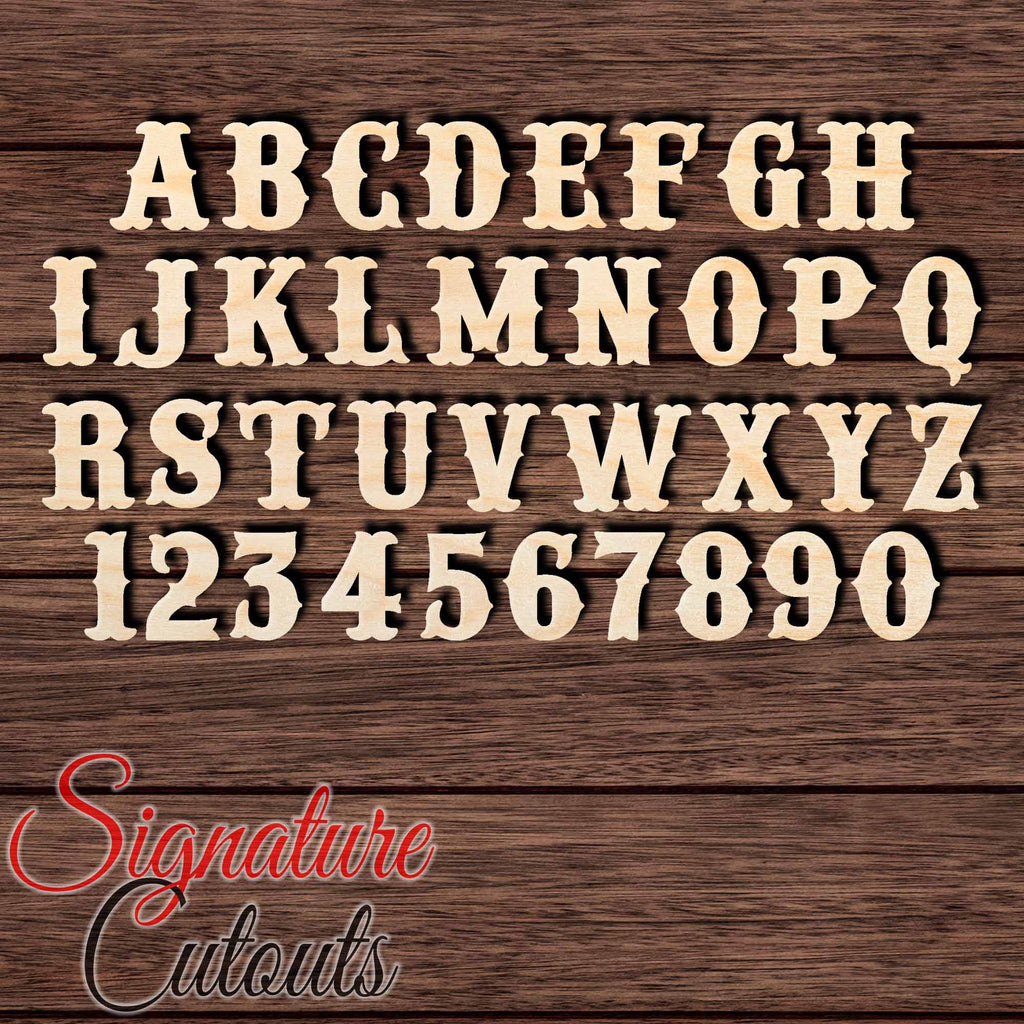 Western Font Letter Shape Cutout - Sold by the Letter • Measured by Height Craft Shapes & Bases Signature Cutouts