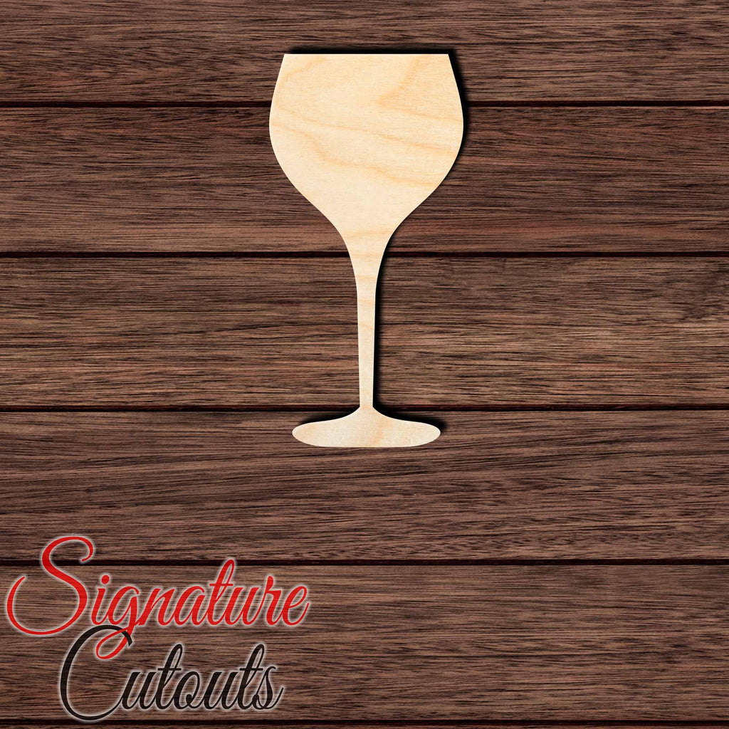 Wine Glass 006 - Shape Cutout in Wood Craft Shapes & Bases Signature Cutouts