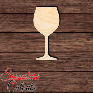 Wine Glass 008 - Shape Cutout in Wood Craft Shapes & Bases Signature Cutouts
