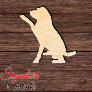A Dog with Lifted Paw 001 Shape Cutout in Wood, Acrylic or Acrylic Mirror Craft Shapes & Bases Signature Cutouts