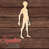 Alien 005 Shape Cutout in Wood, Acrylic or Acrylic Mirror Craft Shapes & Bases Signature Cutouts