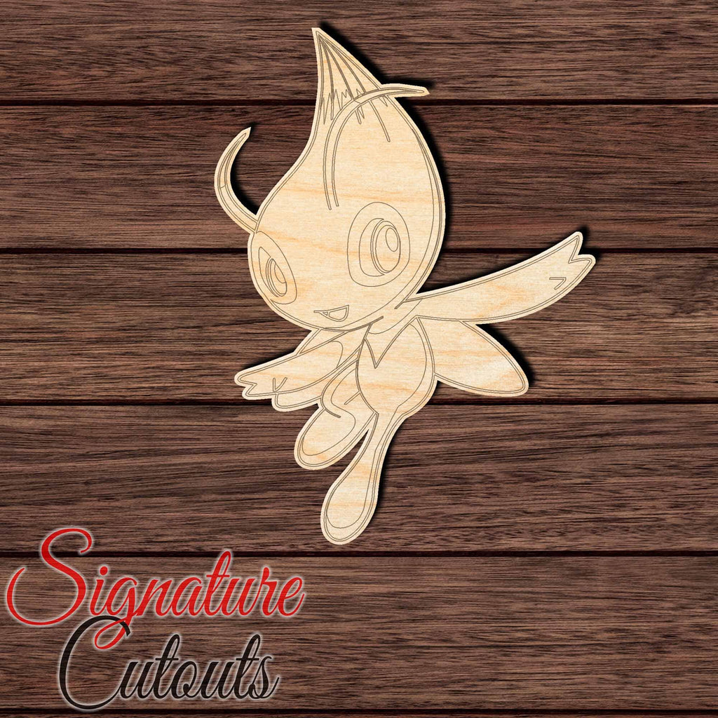 Anime 015- Celebi Shape Cutout in Wood Craft Shapes & Bases Signature Cutouts
